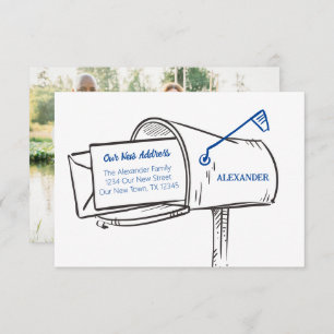 Bleu Notre nouvelle adresse Boîte aux lettres Dépl