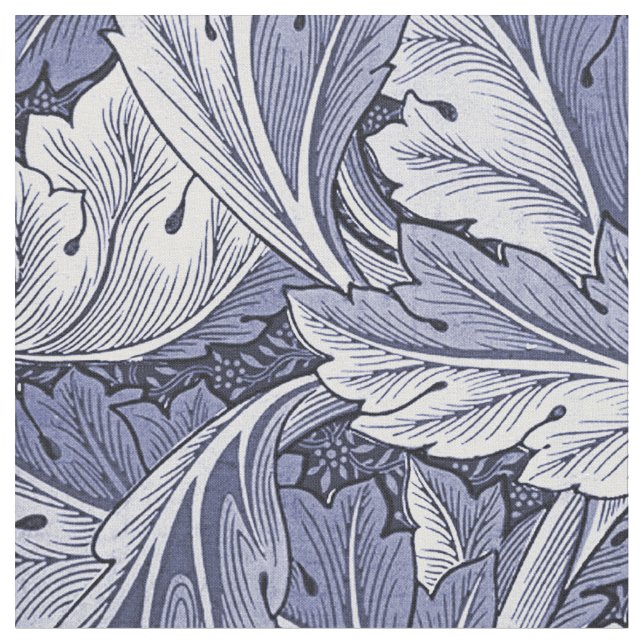 Bleu Nouveau Tissu Motif feuille Acanthus (Fermer)