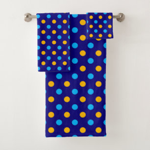 Bleu Nuit Jaune Cyan Design à pois