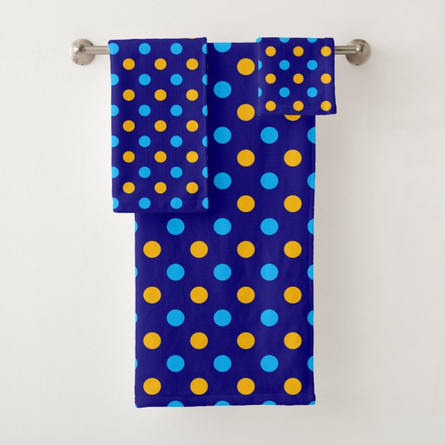 Bleu Nuit Jaune Cyan Design à pois  (En situation)