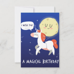 Bleu nuit unicorn heureux anniversaire carte de vo
