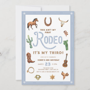 Bleu Occident 3ème anniversaire Rodeo Invitation