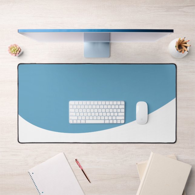 Bleu Océan Moderne Flux Blanc Vague Bleu Bord infé (Bureau 1)
