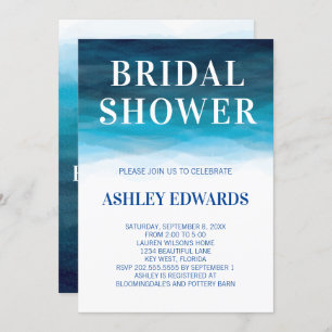 Bleu Ocean Waves Invitation à la douche nuptiale