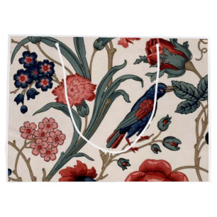 Bleu oiseau et sac cadeau fleuri