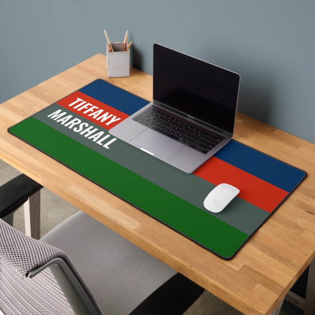 Bleu Orange Vert Motif Personnalisé (Bureau 2)