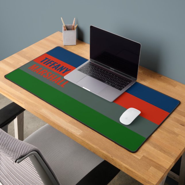 Bleu Orange Vert Motif Personnalisé (Bureau 2)