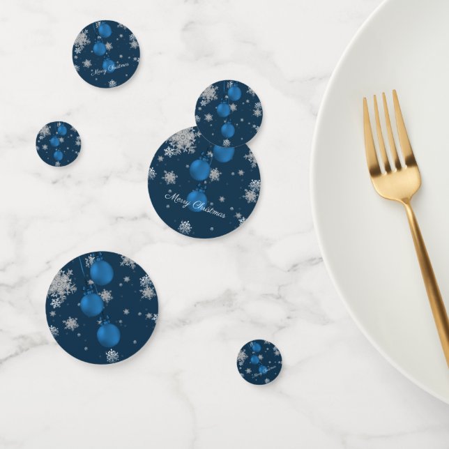Bleu ornements de Noël Confetti (Groupe)