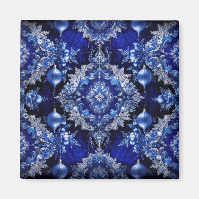 Bleu Ornements Décoratifs Aimant de Fête (Devant)