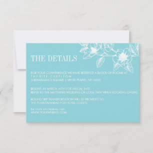 Bleu pâle   Fleurs de Magnolia   Mariage RSVP