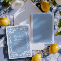 Bleu Papel Picado Invitation de douche nuptiale