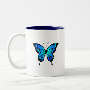 Bleu papillon en céramique Mug