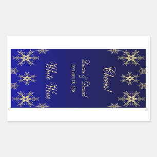 Bleu, Parties scintillant or Snowflakes Sticker Ét