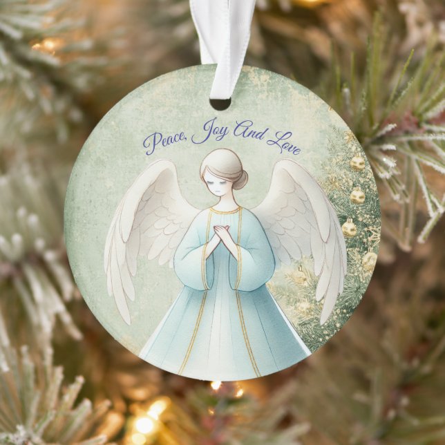 Bleu Pastel Ange Noël Chrétien (Arbre)