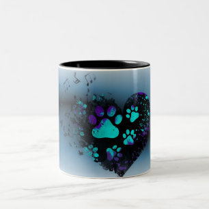 Bleu Paw Coeur Mug
