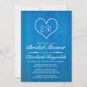 Bleu Pays Douche nuptiale invitations