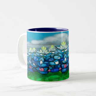 Bleu Pays Scène À Deux Tons Café Mug