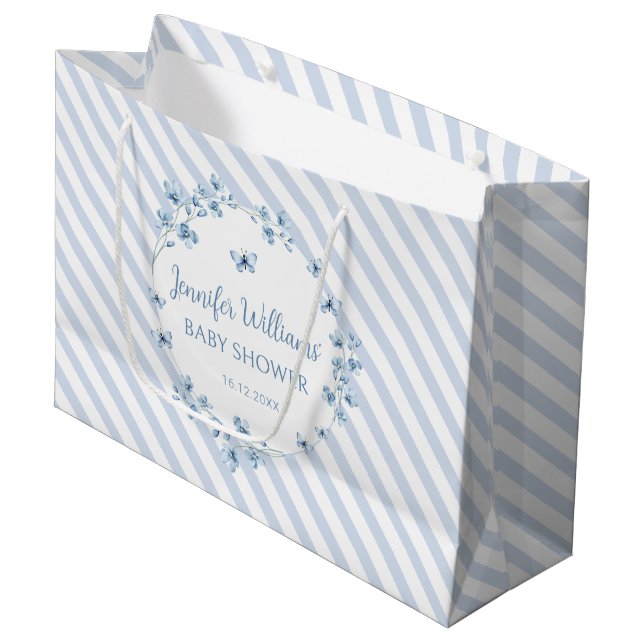 Bleu petit papillon bébé garçon douche cadeau sacs (Devant Angle)
