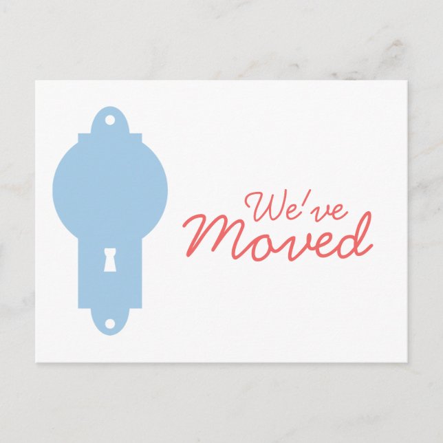 Bleu Placide Porte Knob Nous avons Déplacé Cartes  (Devant)