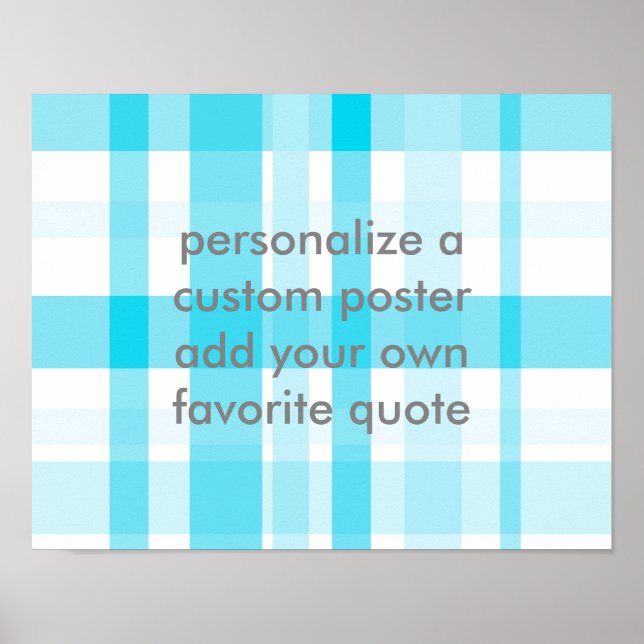 bleu plaid ajouter votre propre devis poster perso (Devant)