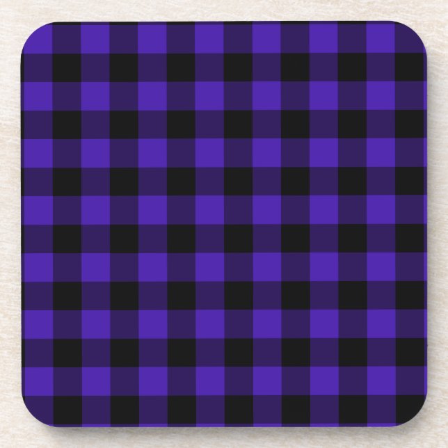 Bleu Plaid Check Dessous de verre Design moderne (Devant)