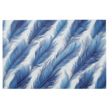 Bleu Plumes Motif