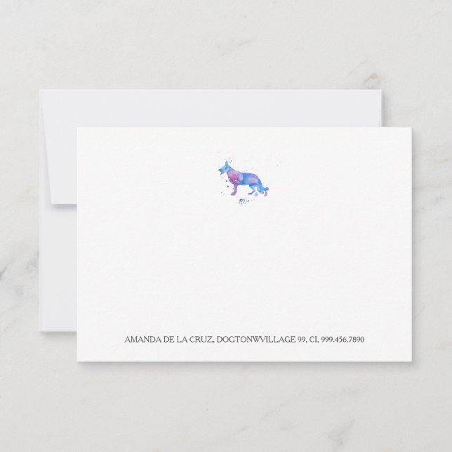 Bleu pourpre allemand berger aquarelle Illu (Devant)