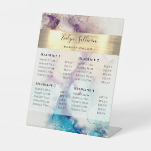 Bleu pourpre Aquarelle Liste des prix Panneau de p