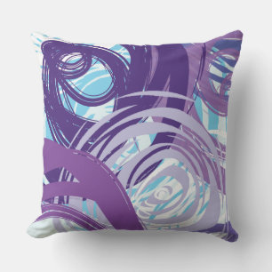 Bleu pourpre DESIGN SPIRAL Retro Lancer Oreiller