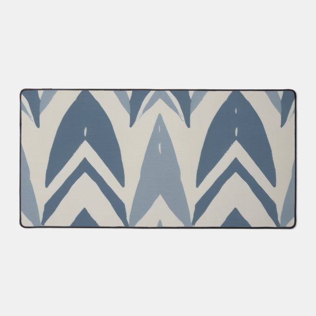 Bleu Poussiéreux Batik Côtière Parang Chevron Géom (Recto)
