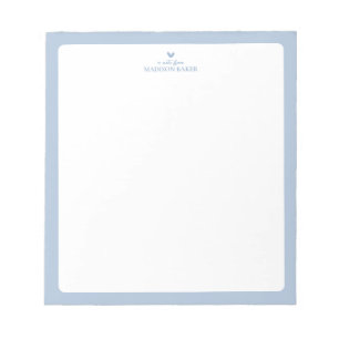 Bleu Poussiéreux Bloc-Notes Personnalisé Simple