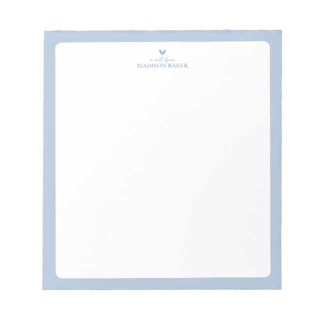 Bleu Poussiéreux | Bloc-Notes Personnalisé Simple  (Devant)