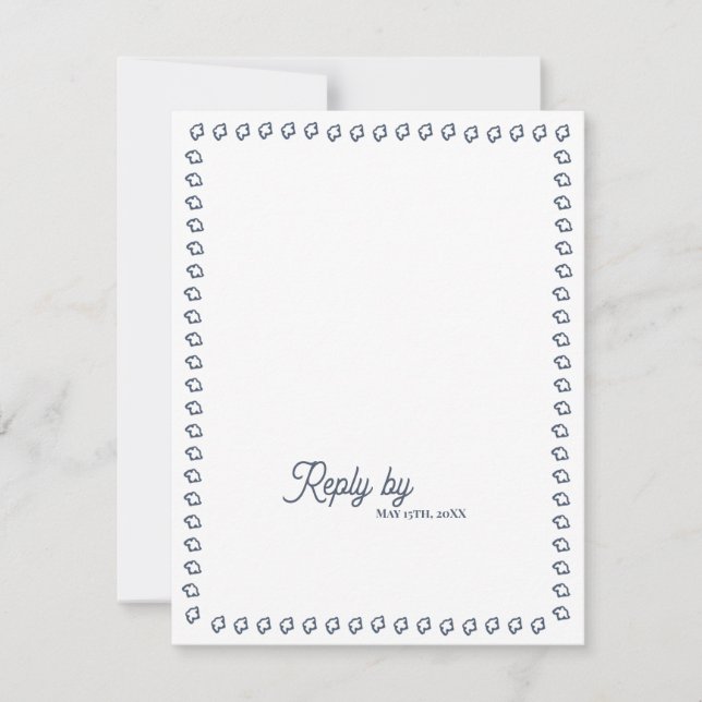 Bleu Poussiéreux Code QR Monogramme Vintage Cartes (Devant)