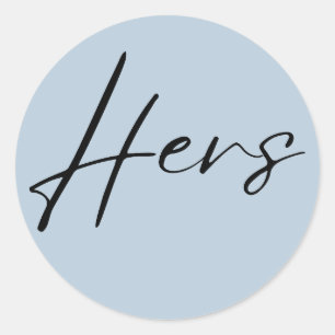 bleu poussiéreux mariage son autocollant sac de bi