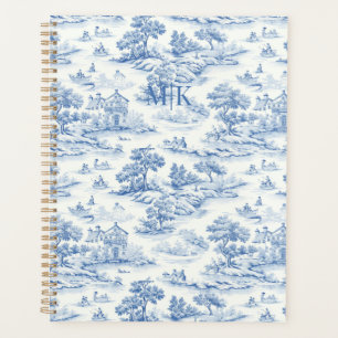 Bleu pratique Toile de Jouy Design Vintage françai