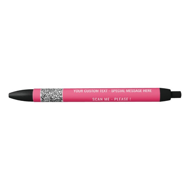 Bleu QR Code Scan Info Texte Stylo promotionnel profess (Devant)