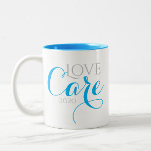 Bleu Quarantine Amour et soins Mug