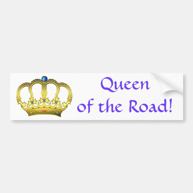 Bleu Queen of the Road Bumper Sticker (Devant)
