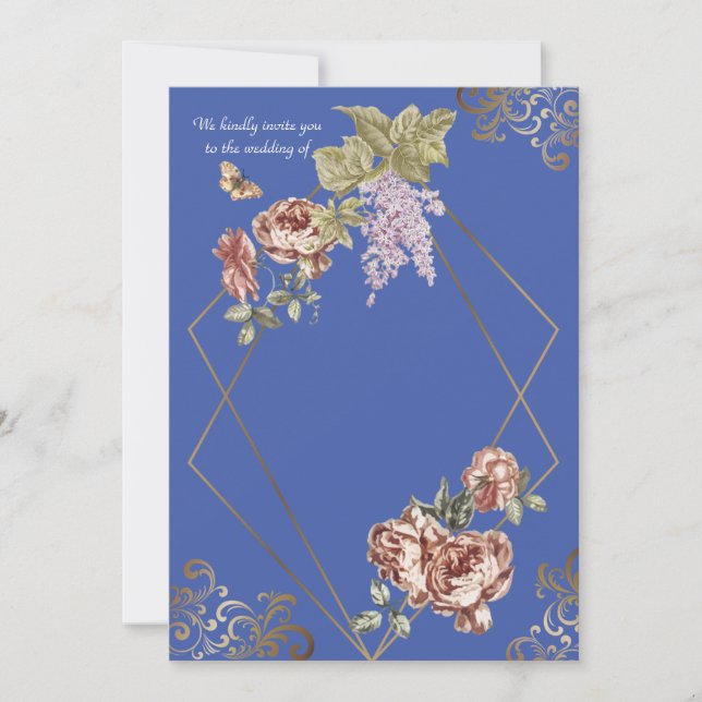 Bleu Ray de la carte Faire-part de mariage florale (Devant)