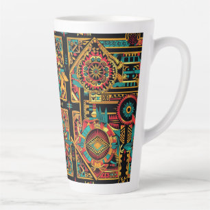 Bleu "Rêve aztèque" haute latte Mug
