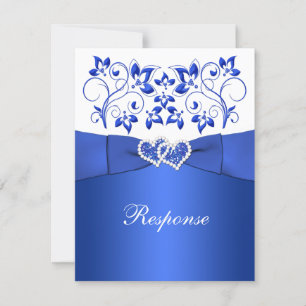 Bleu RIBBON IMPRIMÉ, Floral Blanc, Coeurs RSVP