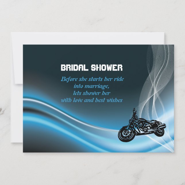 Bleu road biker mariage nuptiale invitation (Devant)