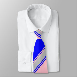 Bleu rose et argent Alternatif Cravate rayée