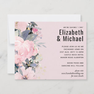 Bleu rose pâle bleu floral Mariage Budget