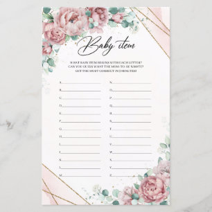 Bleu rose pivoines or cadre verdure Baby Item