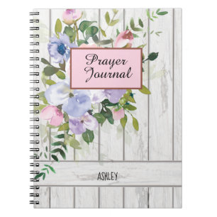 Bleu rose Purple Floral Nom du bois Journal de pri