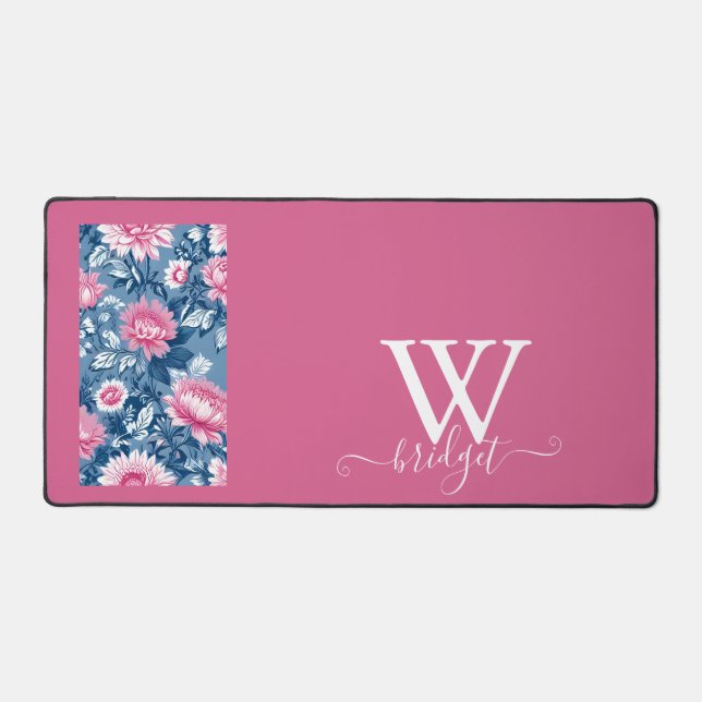 Bleu rose Vintage Beau Jardin Fleurs (Recto)