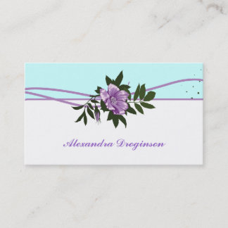 Bleu rose violet sauvage, carte de visite fleuri b