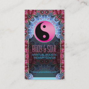Bleu rose Yin Yang Nouvel Age Yoga Cartes de visit