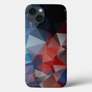 Bleu rouge Abstrait Pyramide Coque Motif -